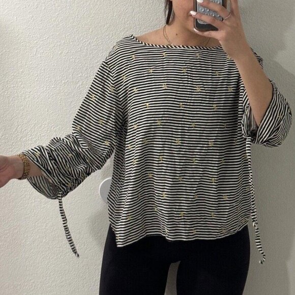 Women’s Nanette Lepone Black White Striped Small S - Picture 1 of 8